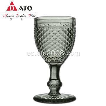 Copa de vino tallada con ATO con cristal gris